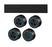 Track Socket (Track + Three-Hole Adapters + USB/Type C Adapters), 8000W Switch Track Outlet Sliding Plug Removable Power Socket,Multi Plug Wall Outlet for Office Kitchen and Living Room,Black-40cm
