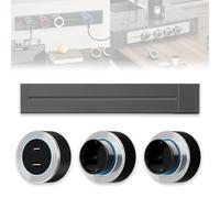 Track Socket with Switch, 8000w Wall Socket, Mobile Power Track Sockets, Modern Rail Tracks for Kitchen Office Living Room(Gray-silver,40cm)