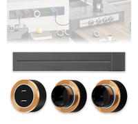 Track Socket with Switch, 8000w Wall Socket, Mobile Power Track Sockets, Modern Rail Tracks for Kitchen Office Living Room(Gray-gold,40cm)