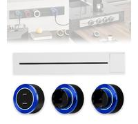 Track Socket with Switch, 8000w Wall Socket, Mobile Power Track Sockets, Modern Rail Tracks for Kitchen Office Living Room(White-blue,40cm)