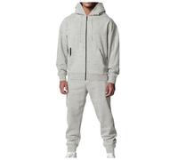Track Suits For Men Uk - Men Solid Warm Hooded Pullover Zipper Cardigan Sweatshirt Sports Ankle Tied Pants Casual Business Trend Two Piece Set