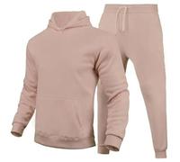 Track Suits For Men Uk - Mens Autumn Winter Casual Loose Fit Solid Hooded Sweater Top 2024 Knit Pullover Long Sleeve Warm Fleece Streetwear Hip Hop Oversized Crew Neck Fashionable Outerwear