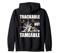 Trackable Not Tameable Hiking Adventure Compass Zip Hoodie