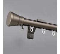 Tracked Curtain Rail Wall Mount - Smooth Sliding Shower Curtain Pole, Round Single Track with Fittings, Cuttable Rods for Bedroom - Easy Installation & Stylish Design