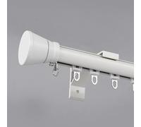 Tracked Curtain Rail Wall Mount - Smooth Sliding Shower Curtain Rod Adjustable Single Track with Fittings Cuttable for Bedroom & Bathroom - Easy Install Modern Style