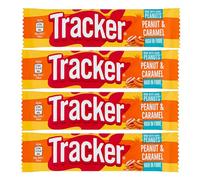 Tracker Chocolate Peanut Caramel Bar 37g Pack of 4 Vegeterian Toffee Cereal Oats Roasted Nuts Nutrition Protein High in Fibre Healthy Snack with Welari Thank You Card | (4pack) (148g)
