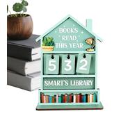 Tracker for Reading Books - Manual Rustic Wooden Bookmark Tracker - Reading Counter for Book Lovers as a Sign | For Desk Table Living Room Study