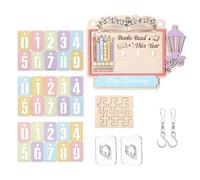 Tracker for Reading Books, Wooden Library Decoration, Book Counter, Reading Progress Bookcase, for Teachers, Women, Librarians, Readers, Bookworms, Bookshelf Accessories
