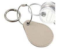 Tracker Holder Key Fob, Dog Tracker Holder - Teardrop Tracker Holder Made of PU Leather, Protective Tracker Cover with Metal Ring Lock, Item Finder Accessories, Key Chain Accessories