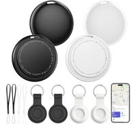 Tracker Tags 4 Pack, Bluetooth Smart Tag for Item Finder, Compatible with iOS Find My, Replaceable Battery & Long Battery Life, Item Locator with Key Chain for Keys, Luggage, Bags, Wallet