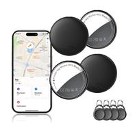 Tracker Tags 4 Pack, Item Finder Work with Apple Find My (iOS Only), Smart Bluetooth Tracker with Protective Case, IP68 Waterproof, Item Locator for Keys, Bags, Wallet, Replaceable Battery