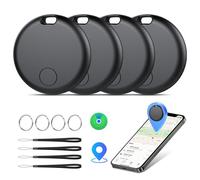 Tracker Tags Bluetooth Item Finder-4Pack，Compatible with Apple Find My APP (iOS Only) Replaceable Battery, IP67 Waterproof, Suitable for Luggage, Bags, Wallets, Backpacks, Keys Tracking Tag, Black
