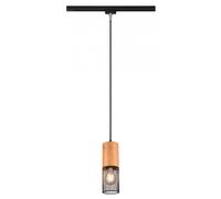 Tracking Lighting Black Tosh Track Pendant Head Matt & Natural Wood Trio