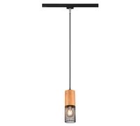 Tracking Lighting Black Tosh Track Pendant Head Matt & Natural Wood Trio