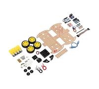 Tracking Motor Robot Car Chassis Kit for 4WD, Complete and Reliable Smart Car Platform for Beginners, Ideal for Electronics Enthusiasts, Made of PCB Material