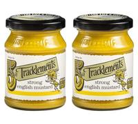 Tracklements Strong English Mustard, A Great Condiment for Gammon, Steak and Sausages or Partnered with Stew, Vegetarian and Vegan Friendly, Gluten Free, 2 x 140g Jars