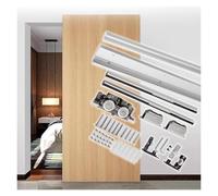 Trackless Ghost Mirror Sliding Door Hardware Kit, Concealed Sliding Barn Doors Track with Soft-Close, Aluminum Wall Mount Closet Door System(48.8in)