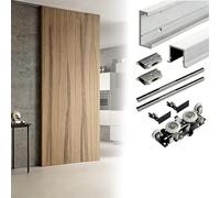 Trackless Sliding Door Hardware Kit - Concealed Soft Close Ghost Barn Door System for Single Wooden Door - Smooth Operation & Easy Installation