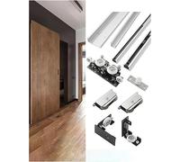 Trackless Sliding Door Hardware Kit for Ghost Doors, for Hanging | With two-way soft-close buffer, for room divider in the bedroom closet(59in/150cm)