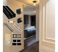 Trackless Sliding Ghost Door HardwareConcealed Mirror Closet Door Track for Bypassing WardrobeInterior Sliding Doors (72cm/28.3in) Modern & SpaceSaving Solut