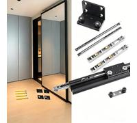 Trackless Sliding Mirror Door Kit with Concealed Soft Close Hardware, Barn Door Rail System for Study Room Bedroom Pantry