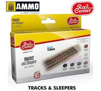 Ammo By Mig Rail Centre MIGR1015 Track Weathering Set Acrylic Paints 6x 17ml