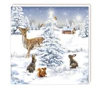 Tracks Charity Pack Of 5 Christmas Cards British Heart Foundation Twilight Animals