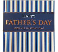Tracks Father's Day Greeting Card, Blue Striped Design, 'Happy Father's Day Have an Amazing Day'