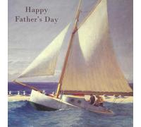 Tracks Father's Day Greeting Card, Nautical Sailing Boat Design, Classic Maritime Theme for Dad