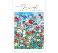 Tracks Publishing Birthday Card for Friend - Pretty Floral Design - Embossed Gold Foil Finish - Premium Greeting Card with Envelope