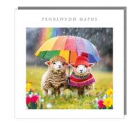 Tracks Publishing Birthday Card for Her - Colourful Welsh Lamb Design - Happy Birthday Card for Women