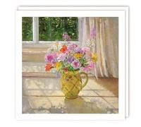 Tracks Publishing Birthday or All-Occasion Card - Pretty Floral Jug Design - Blank Inside - For Women - Artistic Greeting Card