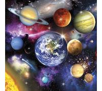 Tracks Publishing Blank Card for Boys or Girls - Cool Space Planets Design - 3D Lenticular Finish - Solar System Premium Greeting Card with Envelope - Suitable for Birthdays & Other Occasions