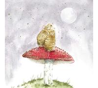 Tracks Publishing Blank Greeting Card for Women - Sweet Mice & Toadstool Design - Gold Foil Finish - Premium Greeting Card with Envelope - Suitable for Birthdays & Other Occasions