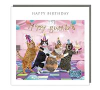 Tracks Publishing Cats Conga Disco Party - Happy Birthday Greeting Card C3220