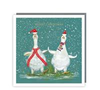 Tracks Publishing Charity Christmas Cards Pack of 5 - Charity Christmas Cards with a Festive Geese in Hats Design - Eco-Friendly Xmas Cards Multipack with Envelopes