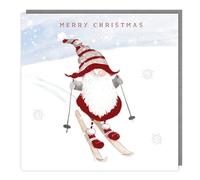 Tracks Publishing Charity Christmas Cards Pack of 5 - Charity Christmas Cards with a Festive Skiing Gonk Design - Eco-Friendly Xmas Cards Multipack with Envelopes