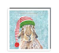Tracks Publishing Charity Christmas Cards Pack of 5 - Charity Christmas Cards with a Hare in a Festive Hat Design - Eco-Friendly Xmas Cards Multipack with Envelopes