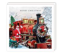 Tracks Publishing Charity Christmas Cards - Santa Express Classic Steam Train - Eco-Friendly - Pack of 5 Cards