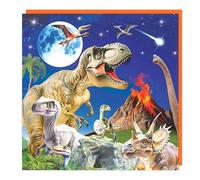 Tracks Publishing Dinosaur Birthday Card for Boys - 3D Lenticular Design - Blank Inside - Fun Prehistoric Birthday Greeting Card