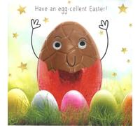Tracks Publishing Easter Greeting Card, Chocolate Egg Character Design, Have an Egg-cellent Easter Message, Small Square
