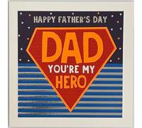 Tracks Publishing Father's Day Card, 'Dad You're My Hero' Superhero Shield Theme, with Matching Envelope