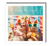 Tracks Publishing Funny Birthday Card - Happy Birthday Card with Humorous Pigs on Holiday Design - for Men, Women, Friends
