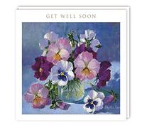 Tracks Publishing General Artistic Get Well Card - Bright Floral Bouquet in Glass Jar - Eco-Friendly