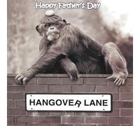 Tracks Publishing Happy Father's Day Greeting Card, Funny Hangover Lane Chimpanzee Design, with Envelope