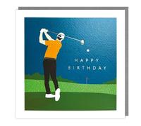Tracks Publishing Male Birthday Card - General Card for Men - Abstract Golf Embossed with Foil Details - Eco-Friendly and Recyclable