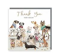 Tracks Publishing Male/Female Thank You Card for Men/Women - Painted Dog Breeds with Foil Detail - Eco-Friendly - Made in the UK