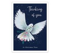 Tracks Publishing Thinking of You Christmas Card - Delicate Dove Design, Eco-Friendly & Made in the UK
