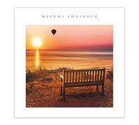 Tracks Publishing Welsh Thinking of You Card - Meddwl Amdanoch, Tranquil Beach Sunset Design, Eco-Friendly & Made in the UK