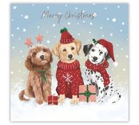 Tracks Publising Charity Christmas Cards Pack of 5 - Cute Puppies in the Snow - Foil Finish - Festive Christmas Cards Multipack - In Aid of Rainbow Trust